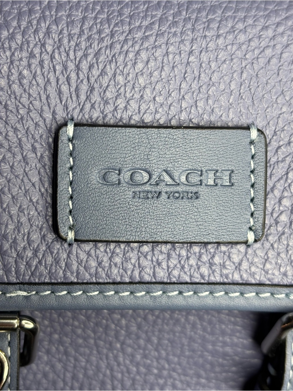 Coach Lavender Blue Leather Mini Backpack with Crystal Key Charm NWT - Picture 7 of 15